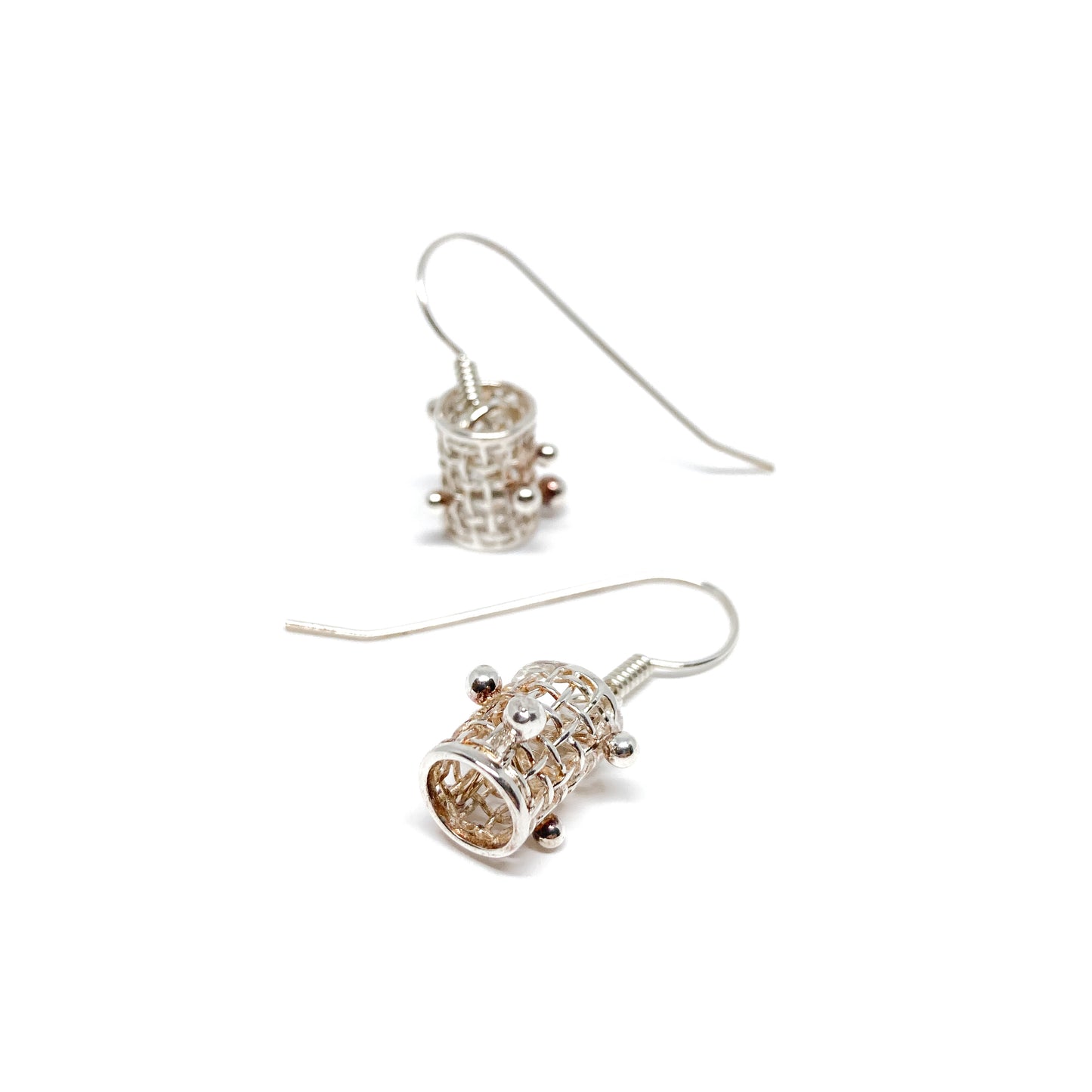 Caged Barbell Dangle Earring