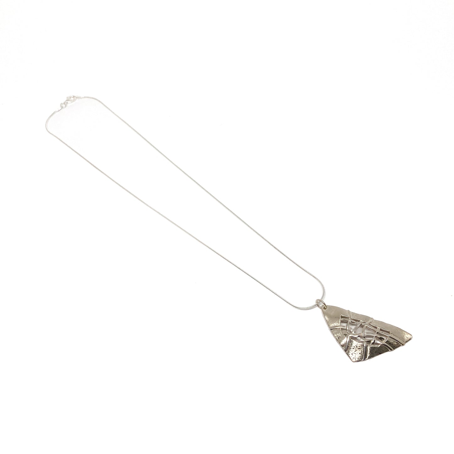 Woven Scribble Soft Triangle Necklace