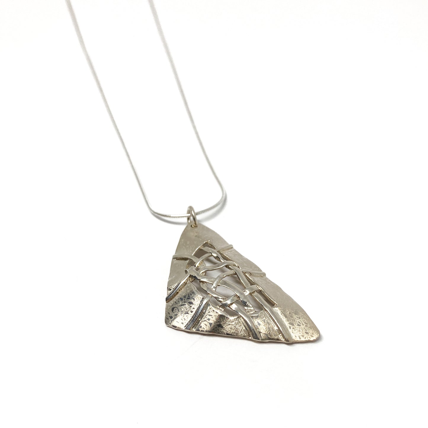 Woven Scribble Soft Triangle Necklace