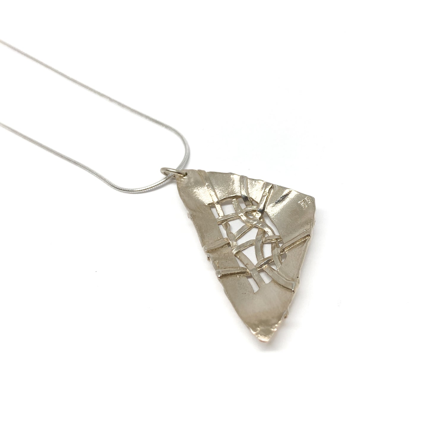 Woven Scribble Soft Triangle Necklace