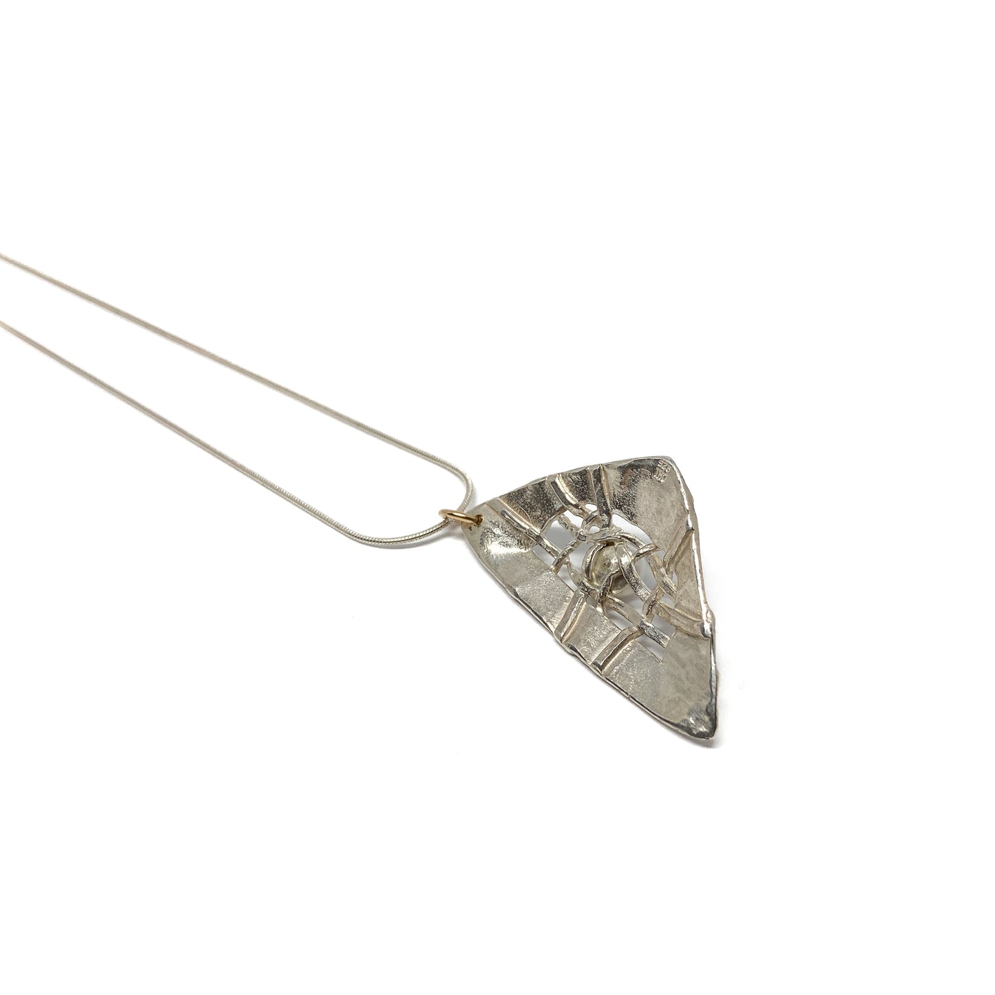 Woven Scribble Soft Triangle Necklace