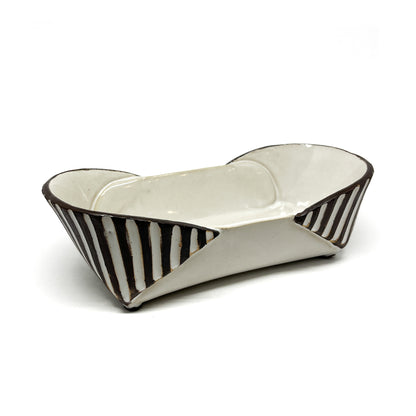 Brown & White Origami Serving Dish