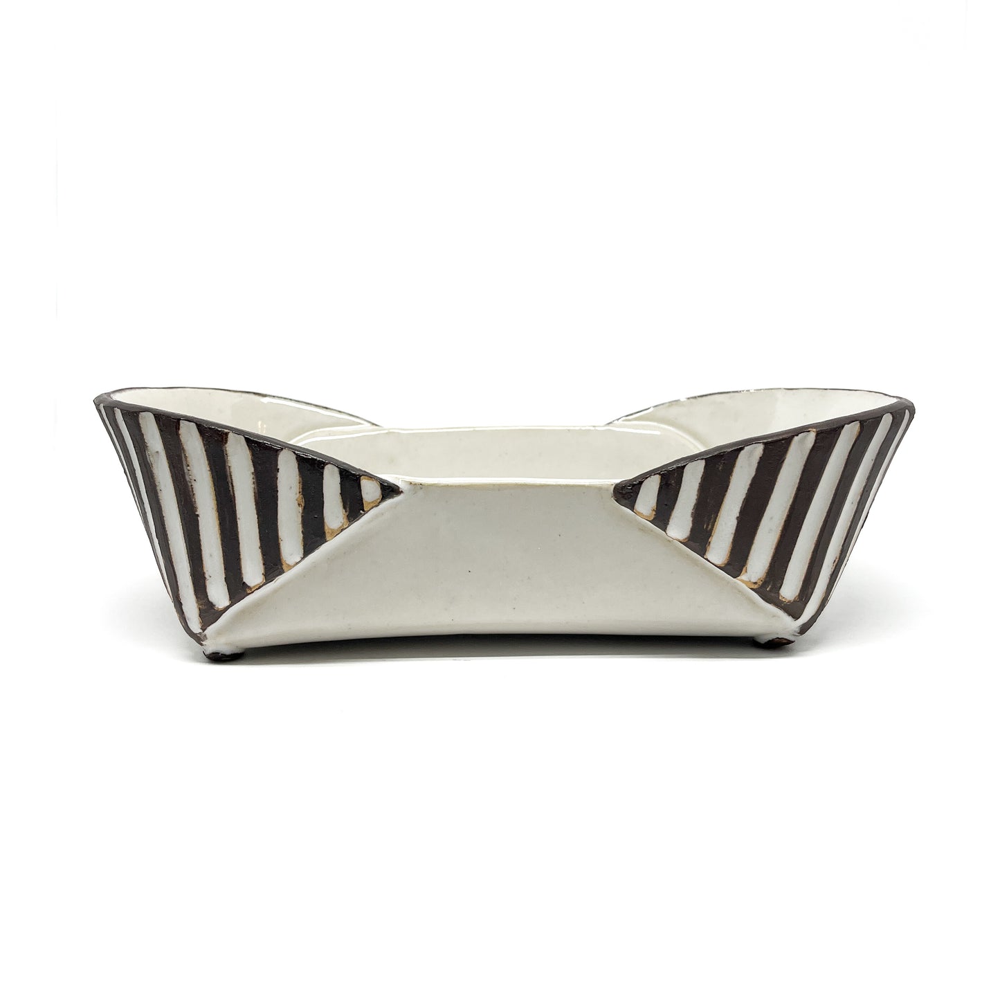 Brown & White Origami Serving Dish