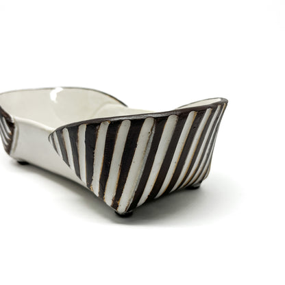 Brown & White Origami Serving Dish