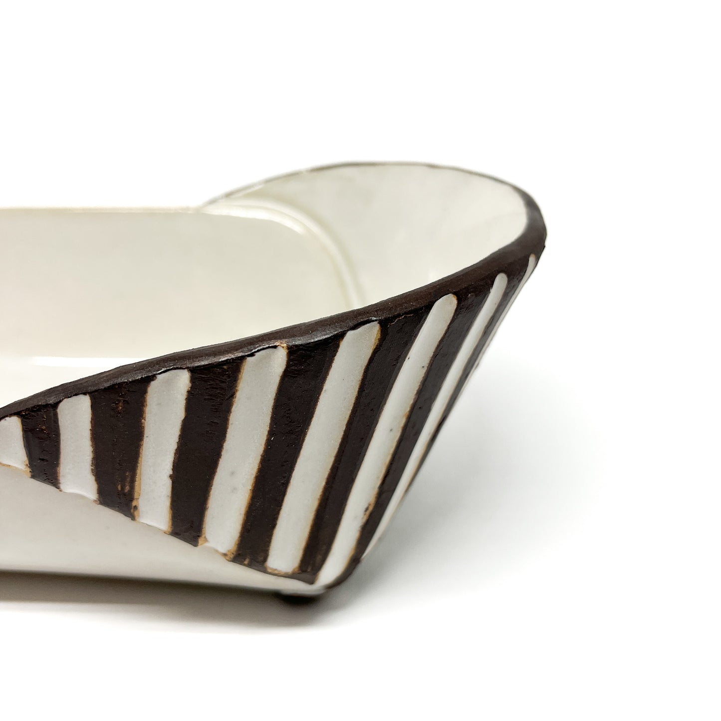 Brown & White Origami Serving Dish