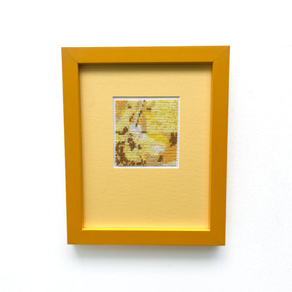 "Yellow Monochrome" Framed Cross-Stitch