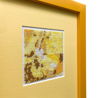 "Yellow Monochrome" Framed Cross-Stitch