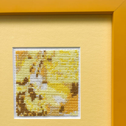 "Yellow Monochrome" Framed Cross-Stitch