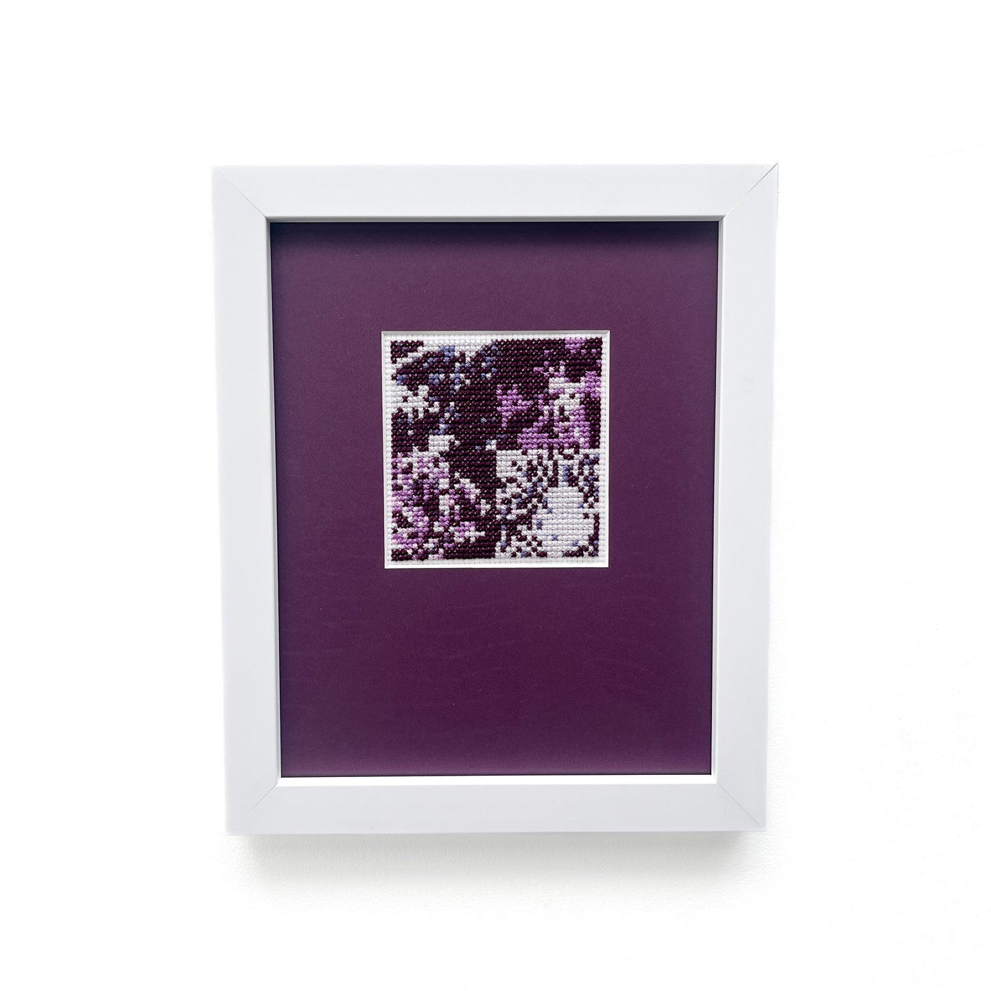 "Purple Monochrome" Framed Cross-Stitch