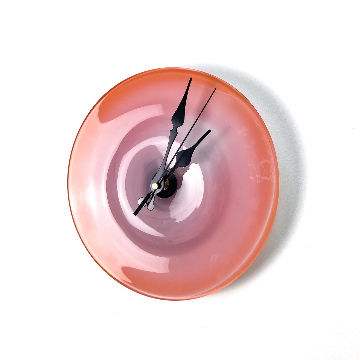 Large Pink Glass Clock