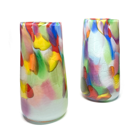 Rainbow Crackle Vase