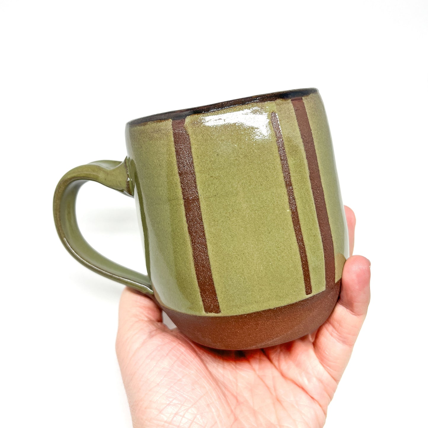 Rounded Red & Green Mug