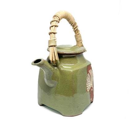 Floral Green Teapot