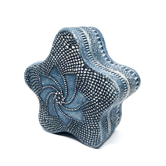 Blue Oxide Diatom Star Sculpture