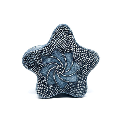 Blue Oxide Diatom Star Sculpture