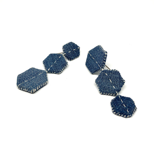 "Patched Trio" Earrings