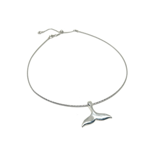 Silver Whale Tale Necklace