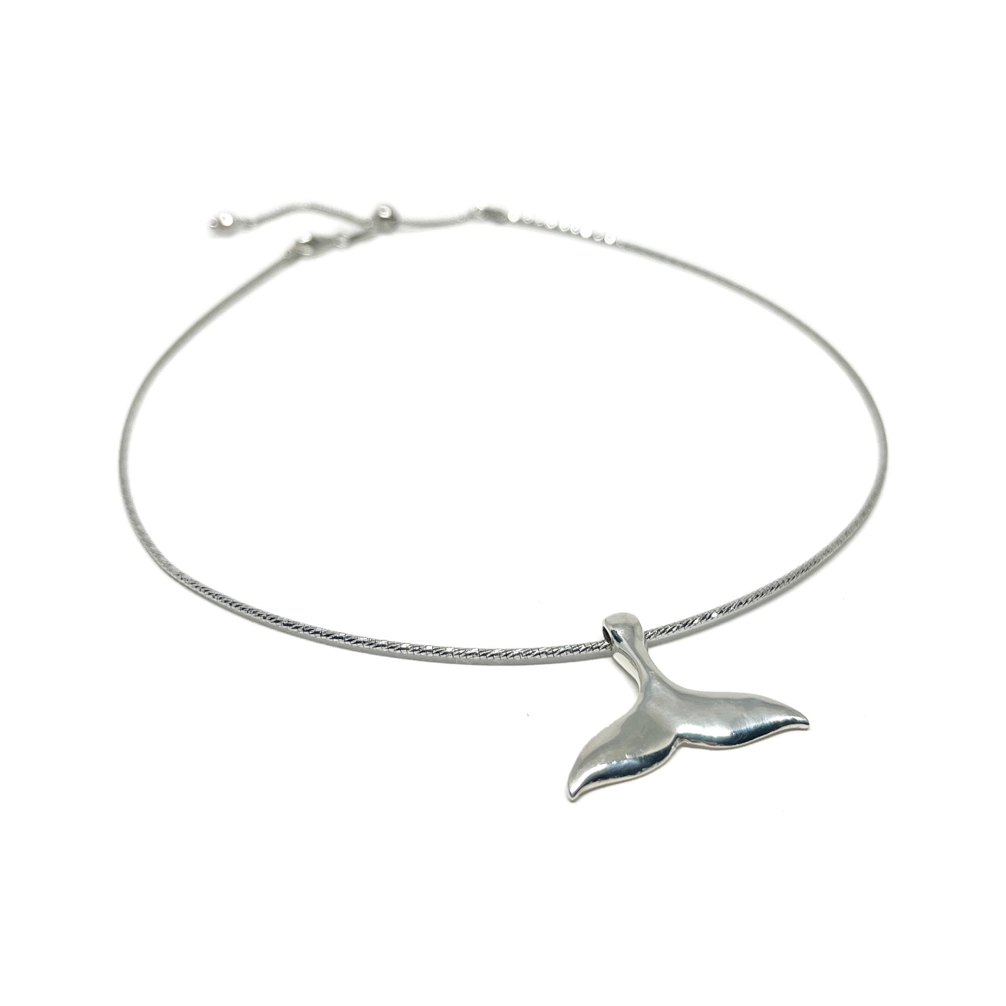 Silver Whale Tale Necklace