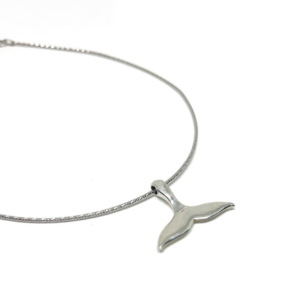 Silver Whale Tale Necklace