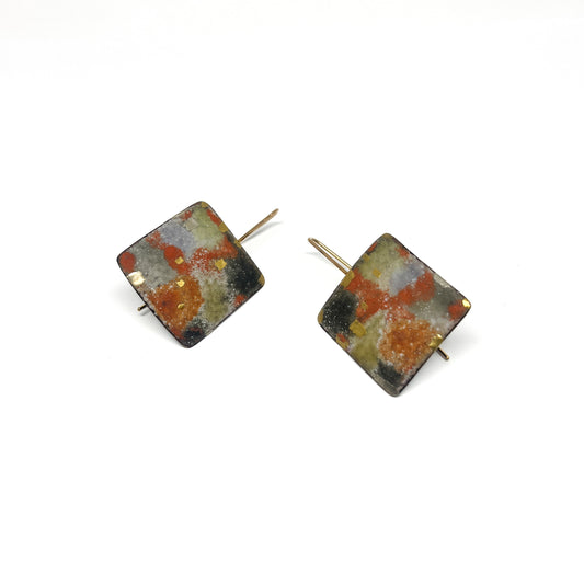 Painted Square Earrings