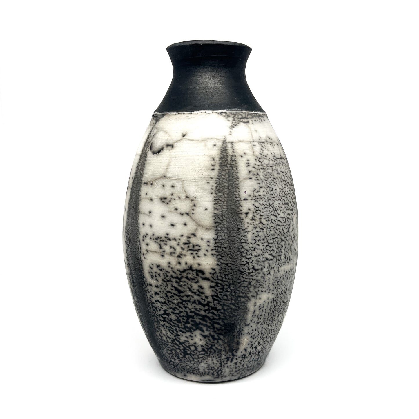 Medium Speckled Naked Raku Vase