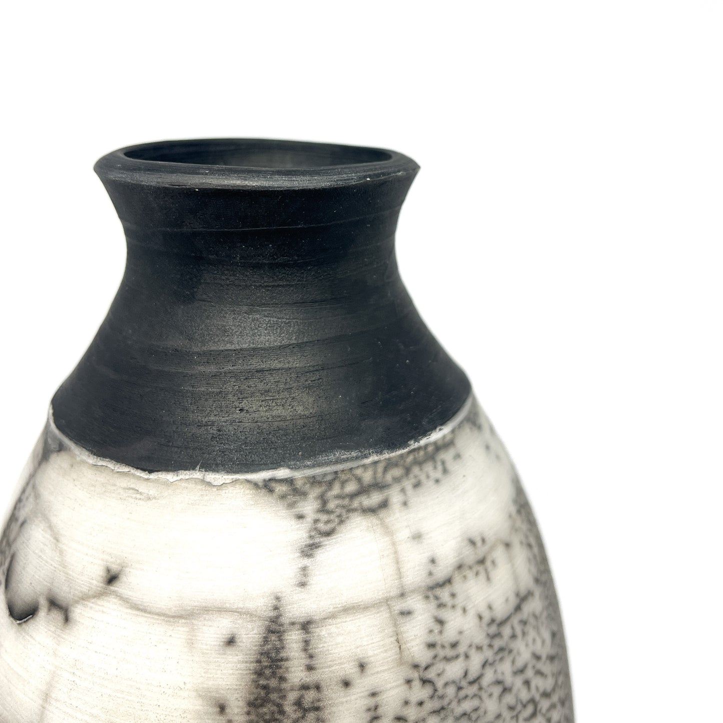 Medium Speckled Naked Raku Vase