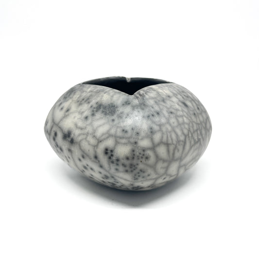 Gray Naked Raku Square Vase