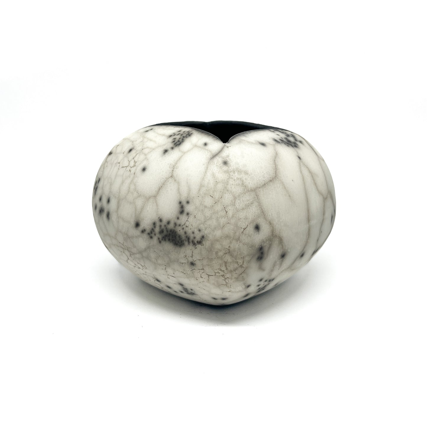 White Naked Raku Square Vase