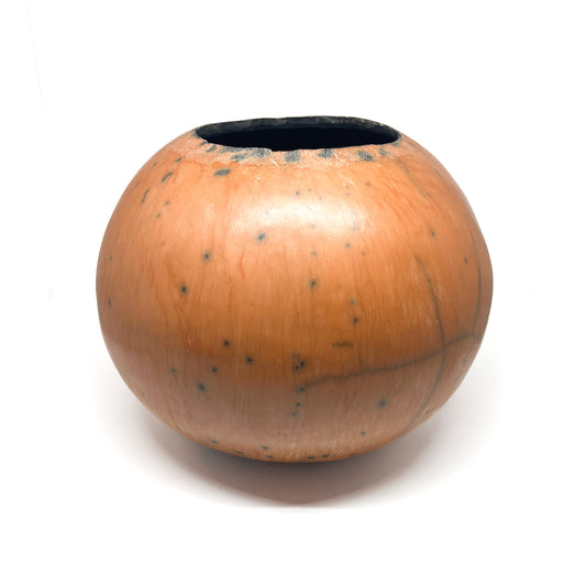 Large Orange Naked Raku Vessel