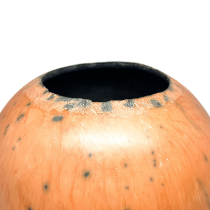 Large Orange Naked Raku Vessel