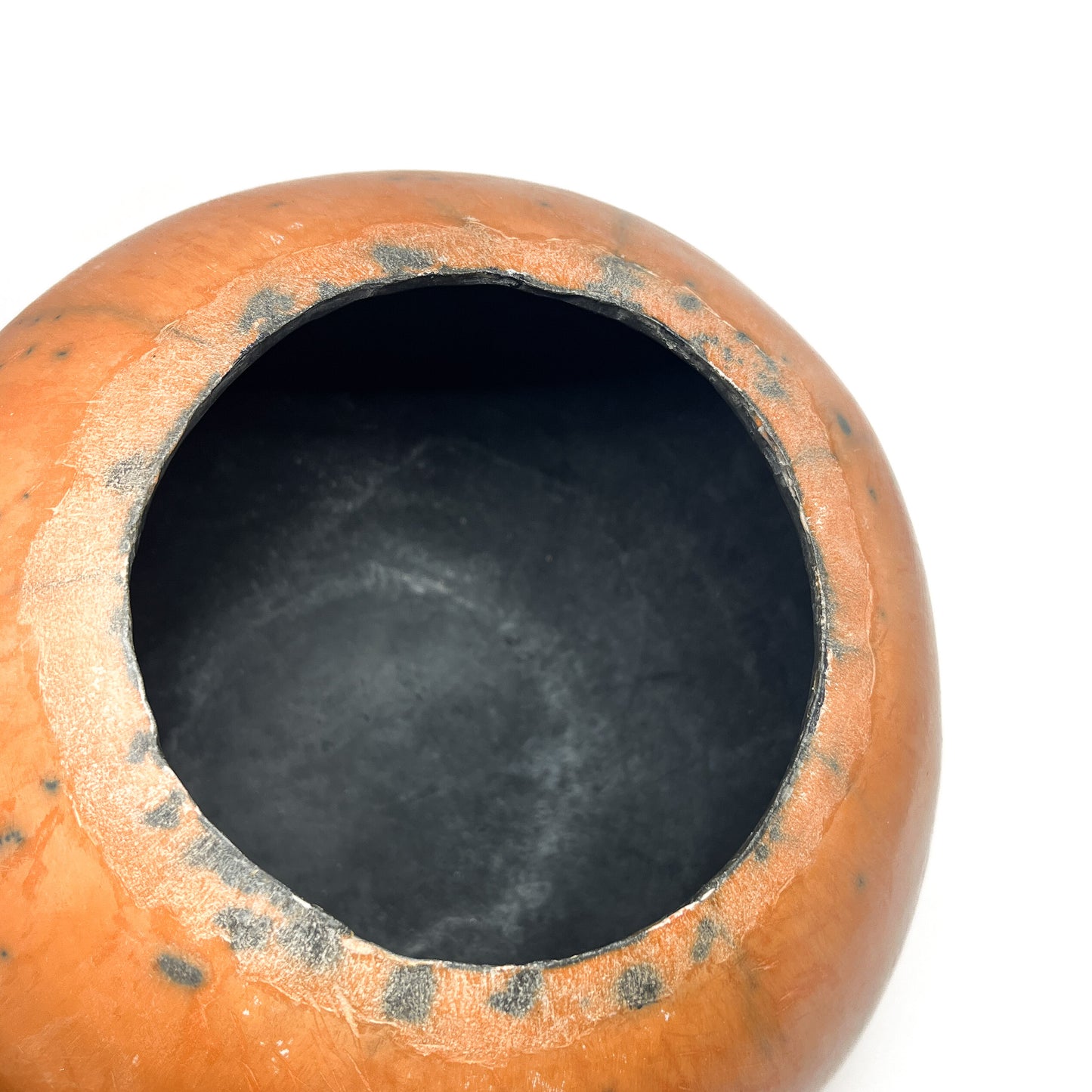 Large Orange Naked Raku Vessel