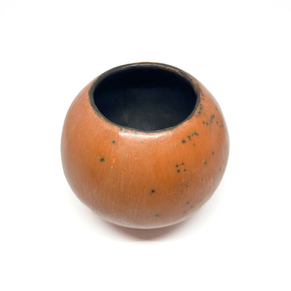 Short Orange Naked Raku Vessel