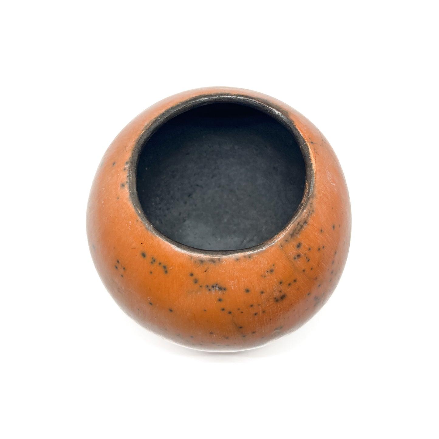 Short Orange Naked Raku Vessel