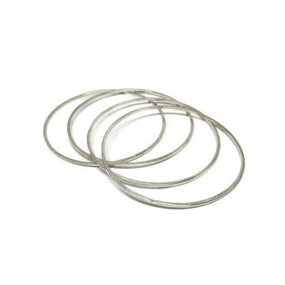 Silver Bangles Set of 4