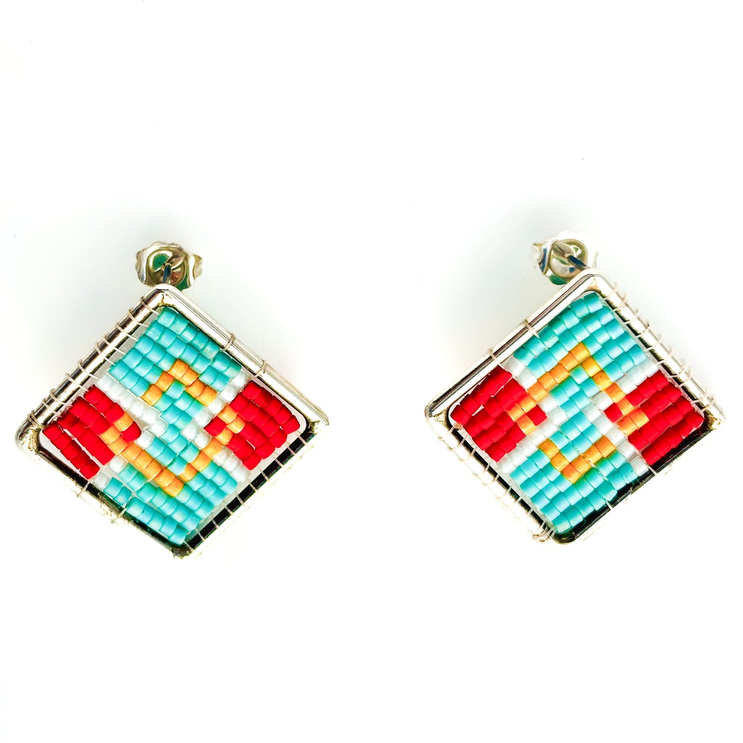 Red, Blue, & Yellow Square Studs