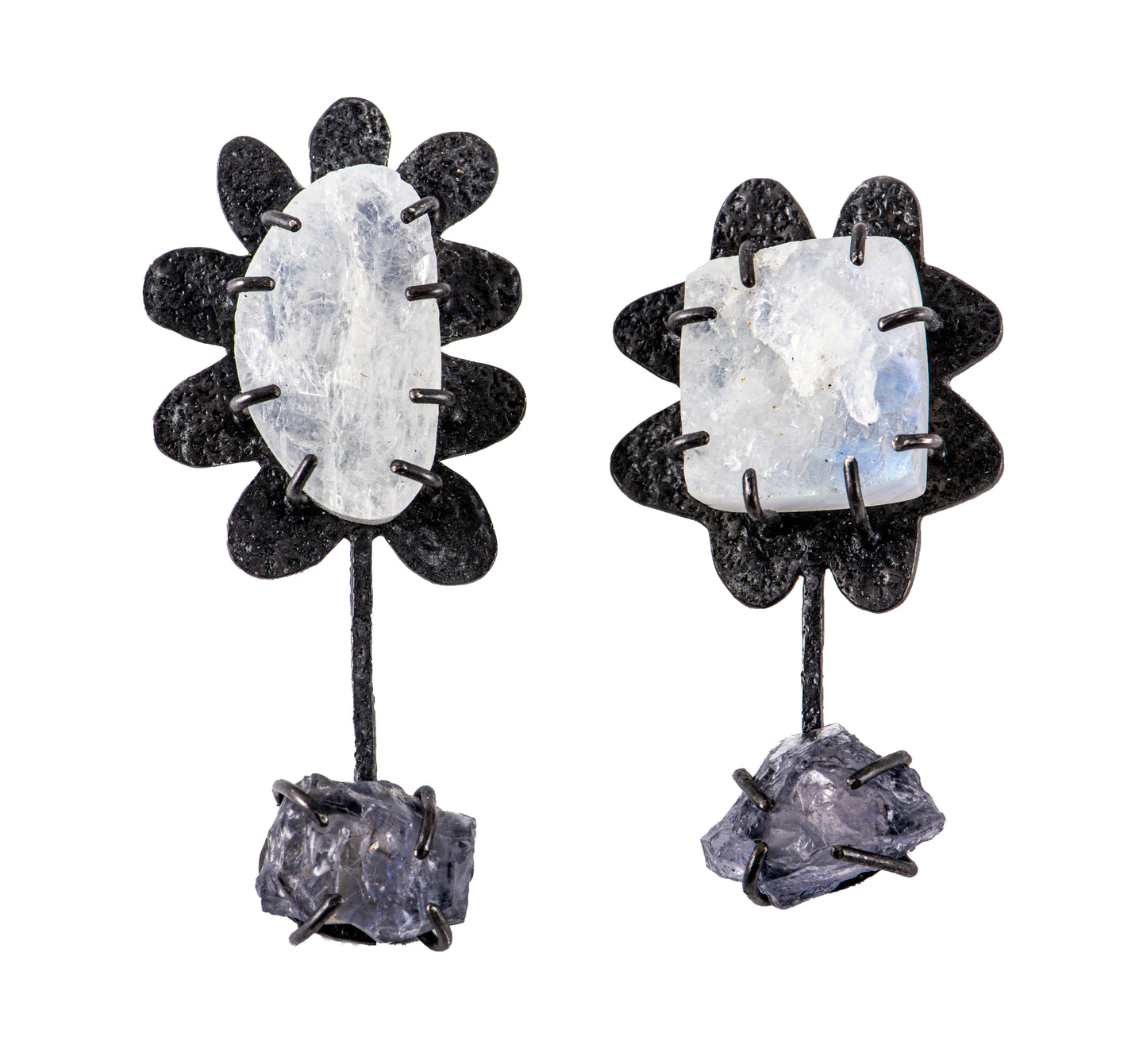 Moonstone Flower Earrings